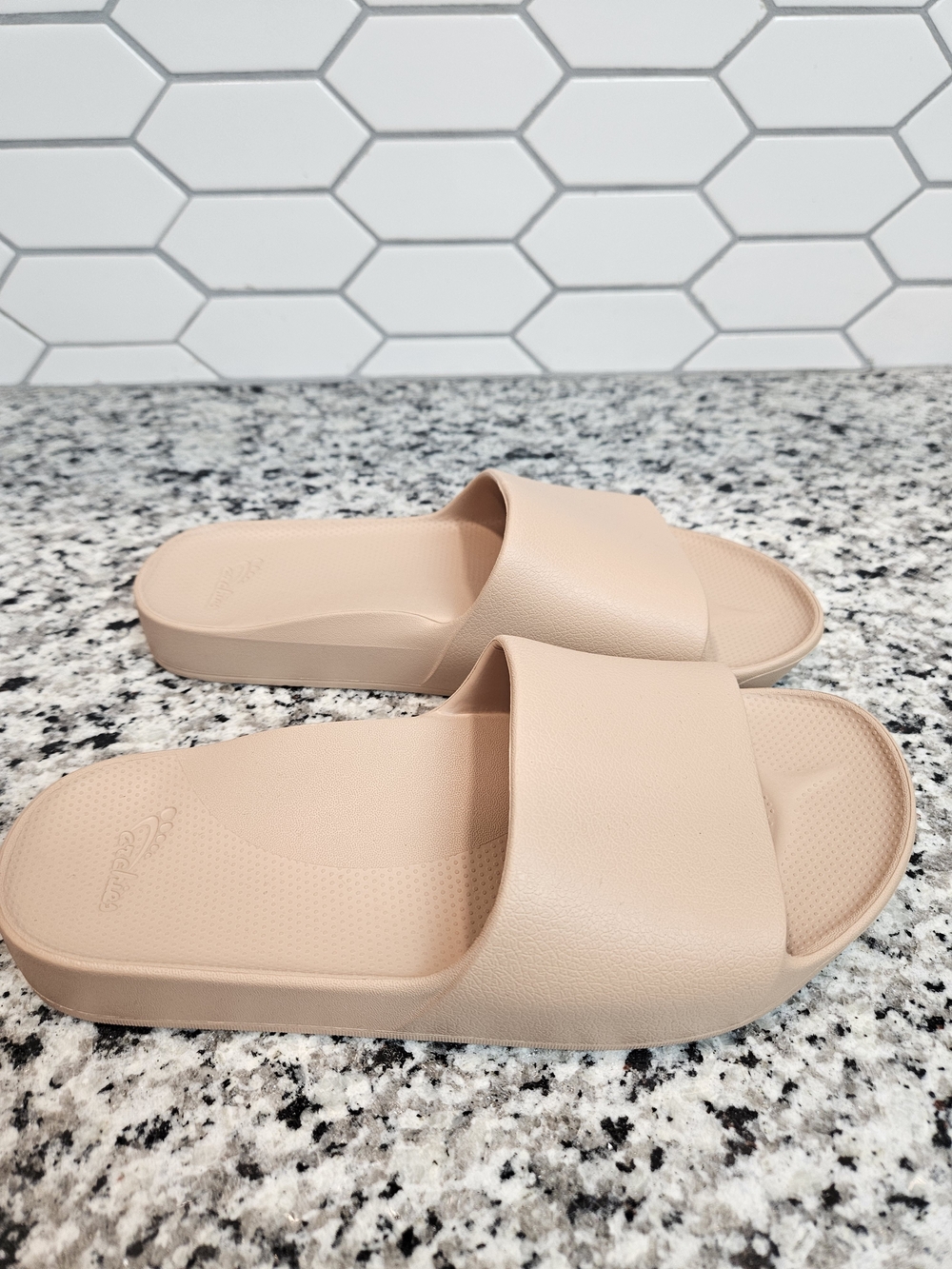 Women's Slide Sandals Neutral Tan - Minimal Slide Orthotic Comfort Size 7